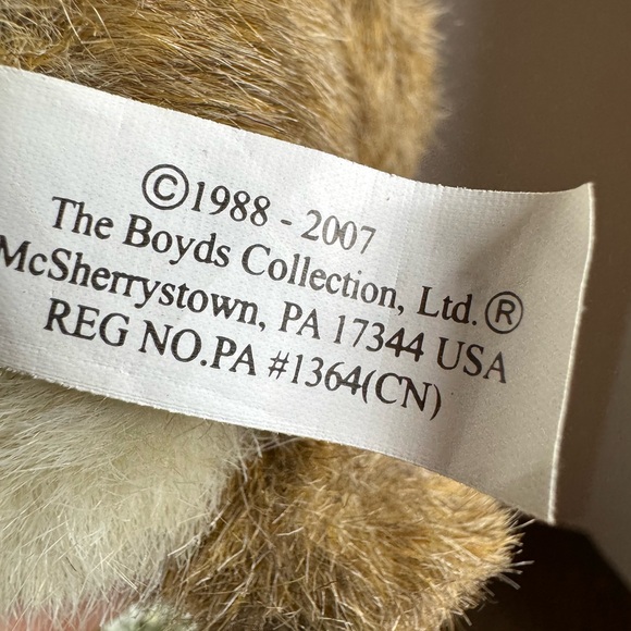 Boyds Bears knit hat and reindeer ears NWT 1988-2007 has hoop for ornament - Picture 7 of 7